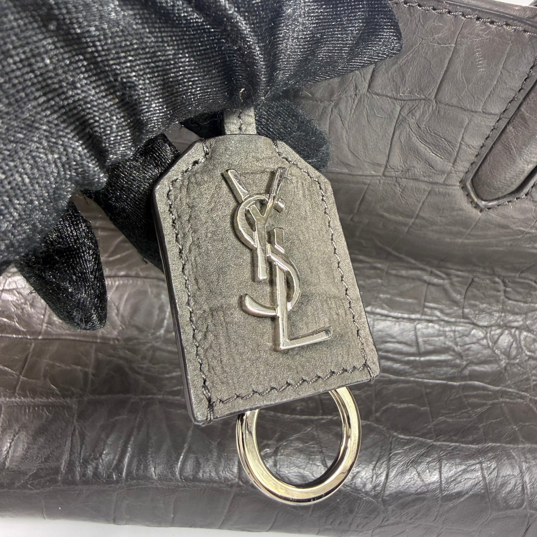 Saint Laurent Crocodile Embossed Cabas Rive Gauche Bag