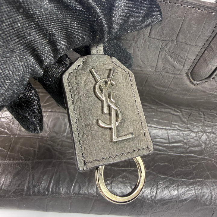 Saint Laurent Crocodile Embossed Cabas Rive Gauche Bag