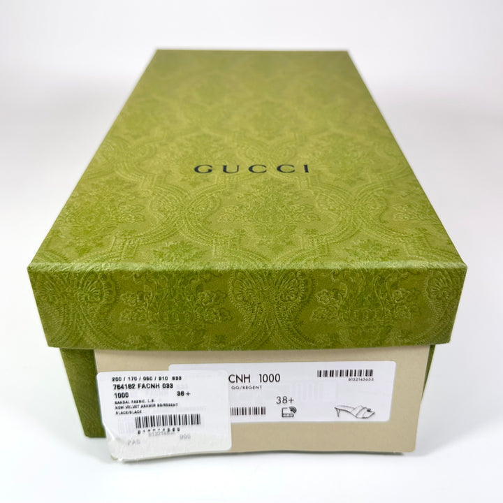 Gucci GG Jacquard Velvet Bow Mule 55mm - Women’s 8.5