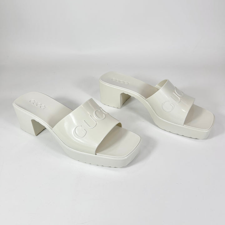 Gucci Rubber Logo Block Sandal - Women’s 8