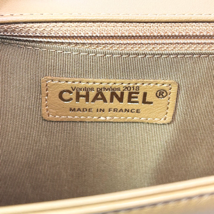 Chanel Camel Tweed New Medium Boy Bag