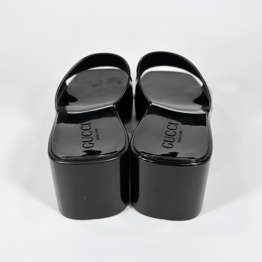 Gucci Rubber Block Heel Sandal - Women’s 8