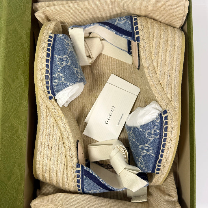 Gucci Pilar Denim Wedge Heel - Women’s 6.5