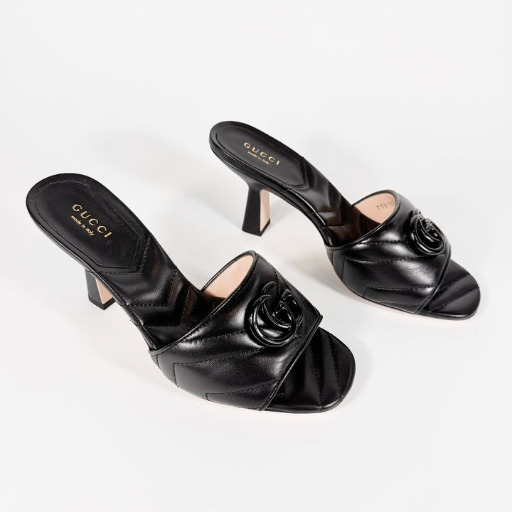 Gucci GG Marmont Nappa Matelasse Mule Heel - Women’s 6