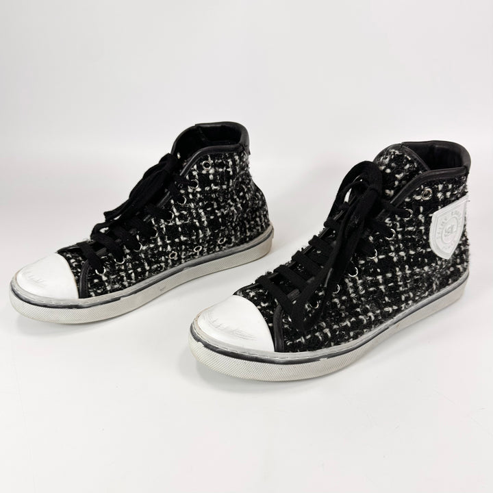 Saint Laurent Tweed Malibu Mid Top Sneaker - Women’s 8