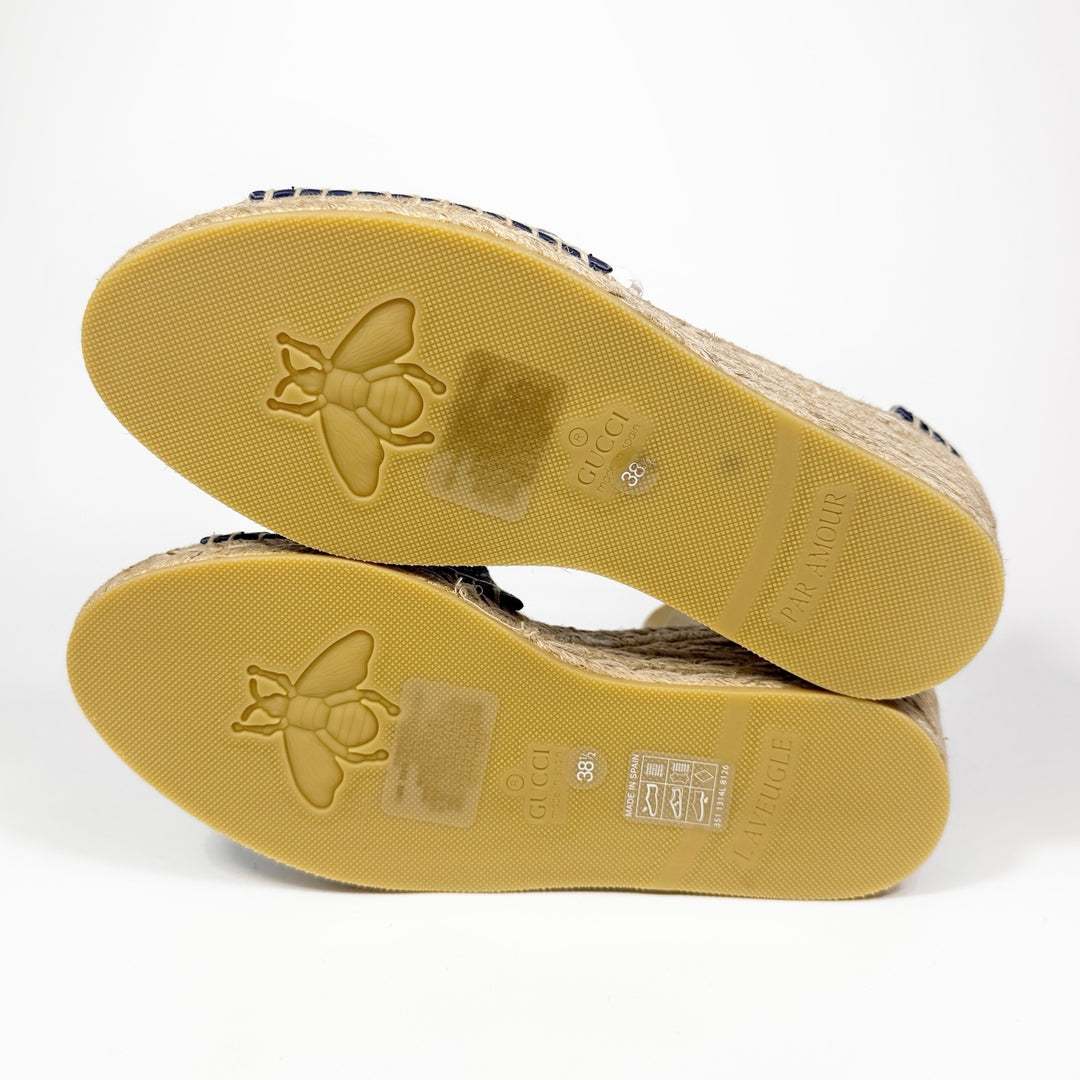 Gucci Pilar Denim Wedge Heel - Women’s 8.5