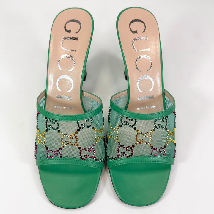 Gucci Crystal GG Mesh Mule Heel - Women’s 9.5