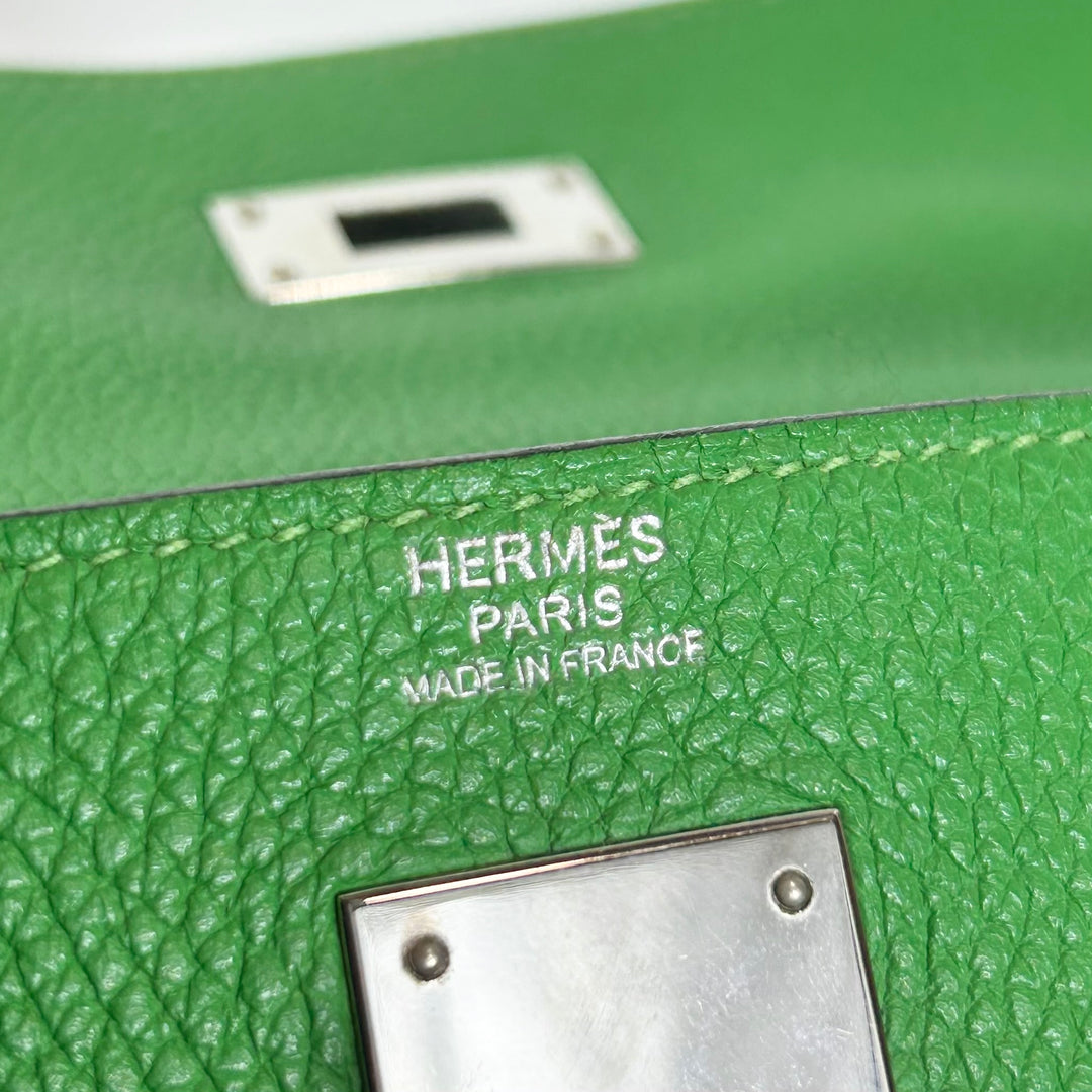 Hermès Kelly 32 Bamboo Clemence Palladium