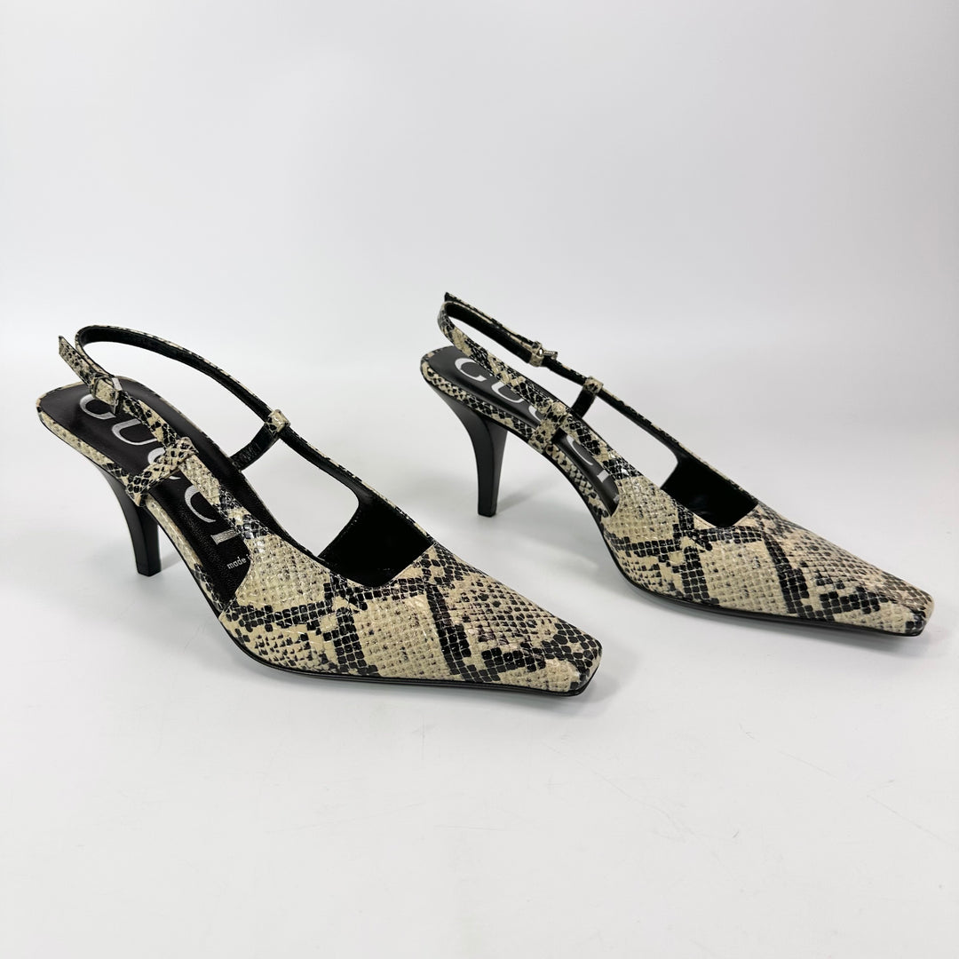 Gucci Calfskin Python Print Slingback Heel - Women’s 10