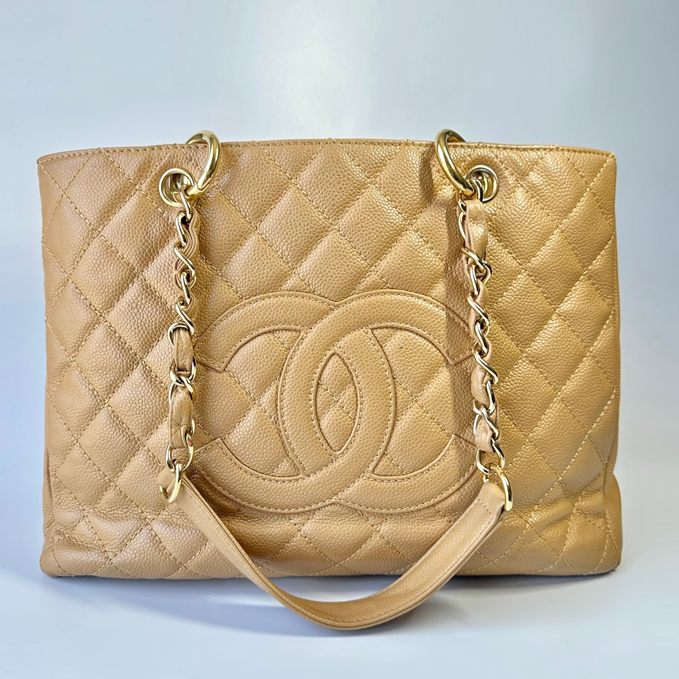 CHANEL, Bags, Sold Chanel Caviar Grand Shopping Tote Gst Beige