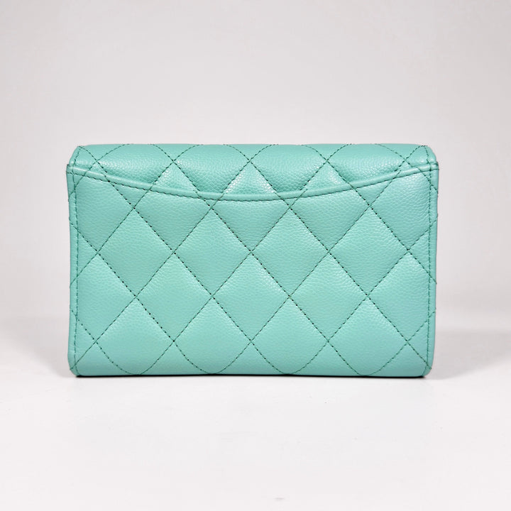 Chanel Quilted Caviar Classic Flap Wallet