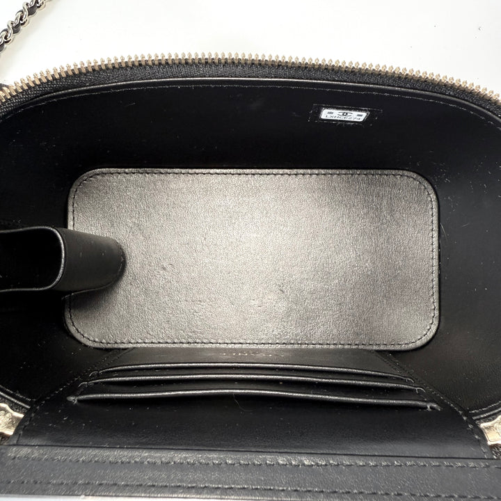 Chanel 25B Crystal Embellished CC Caviar Vanity Case On Chain