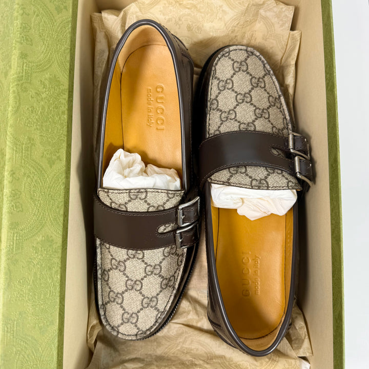 Gucci GG Supreme Leather Buckle Loafer - Men’s 8.5