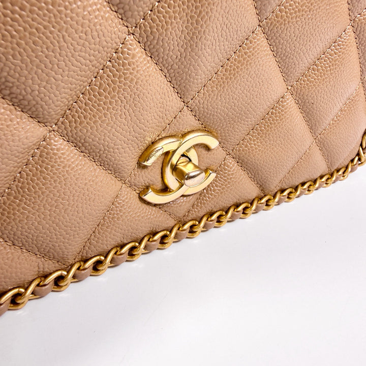 Chanel Quilted Caviar Never Ending Chain Flap Bag