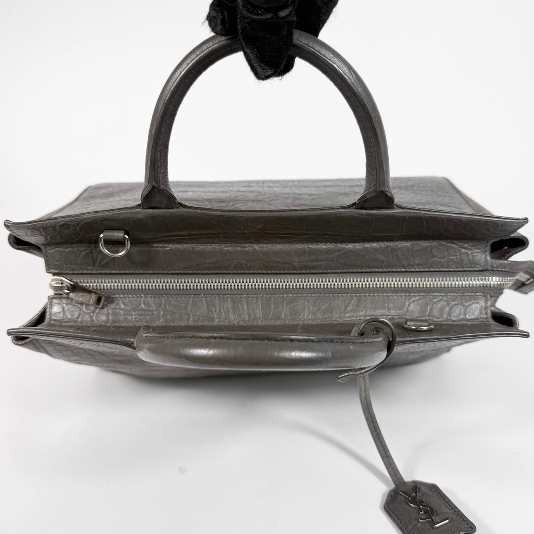 Saint Laurent Crocodile Embossed Cabas Rive Gauche Bag