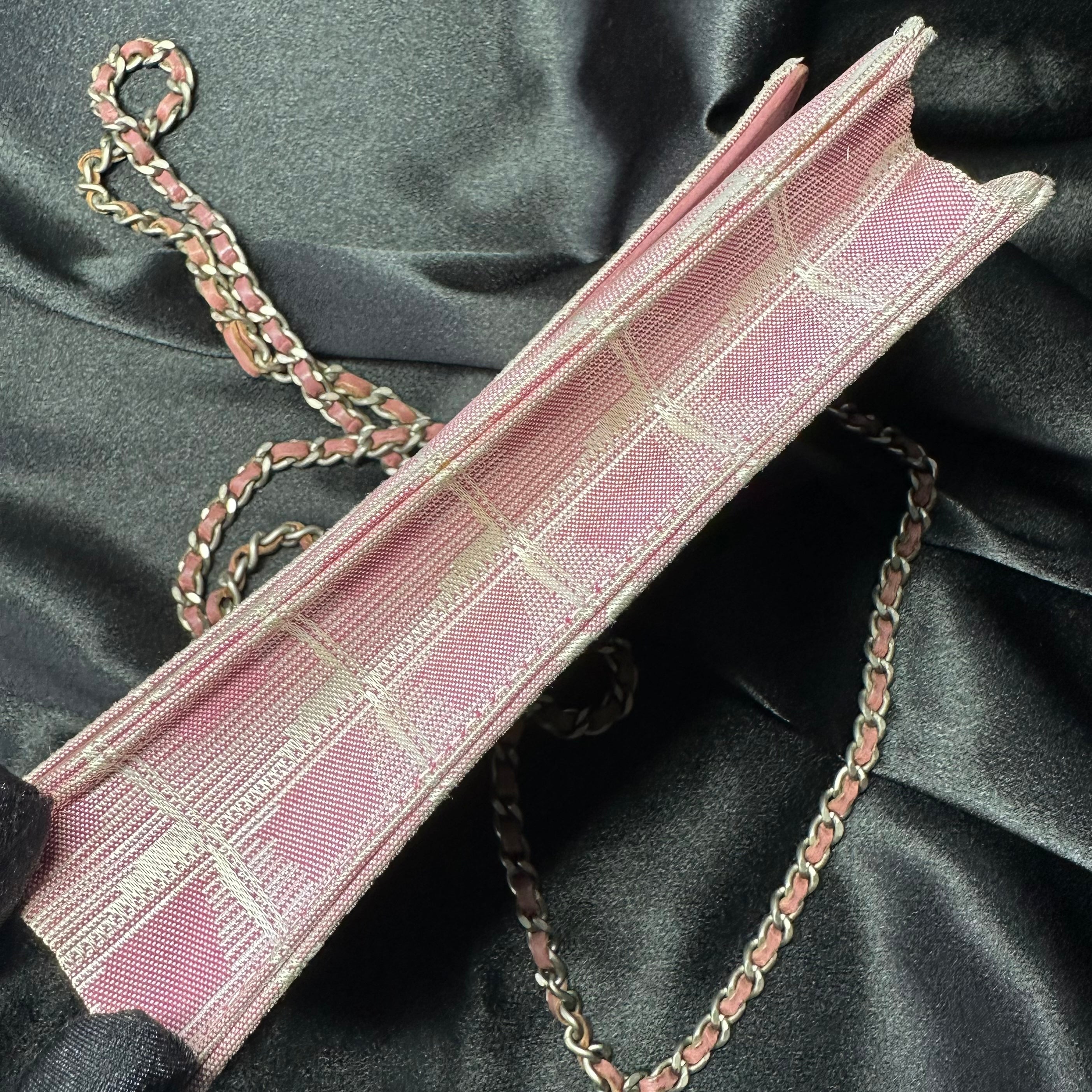 Chanel Pink Camellia Lambskin Wallet On Chain WOC
