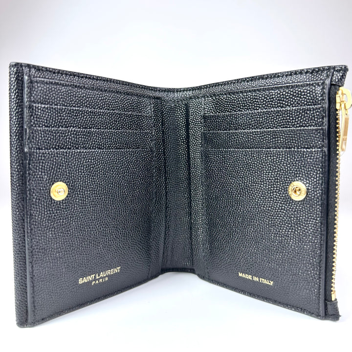 Saint Laurent Uptown Leather Compact Wallet