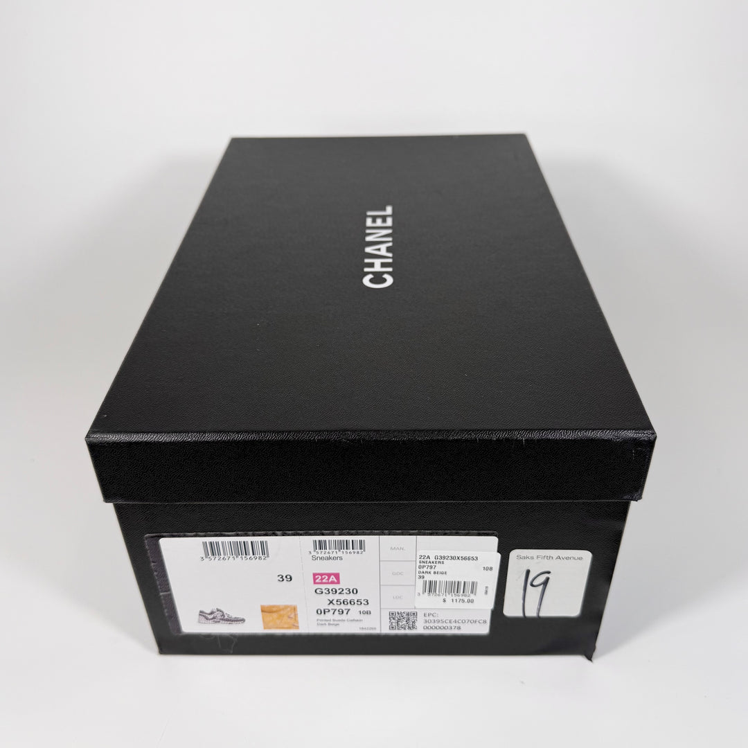 Chanel 22A Suede CC Print Sneaker - Women’s 9