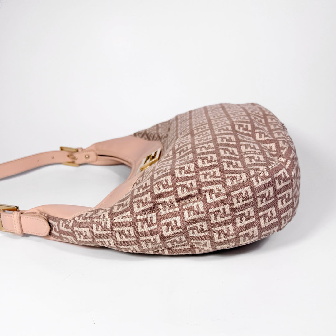 Fendi Zucchino Canvas Hobo Shoulder Bag
