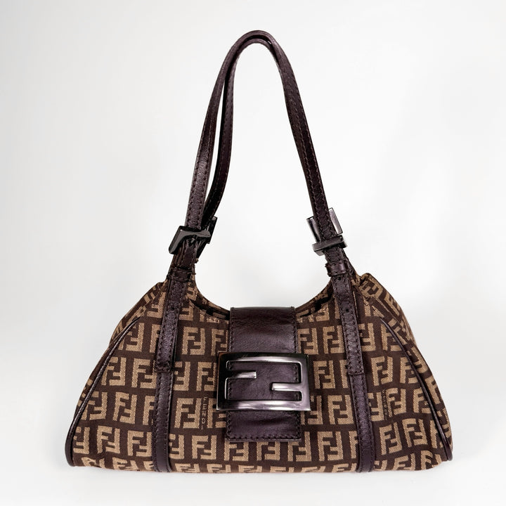 Fendi Zucchino Canvas Shoulder Bag