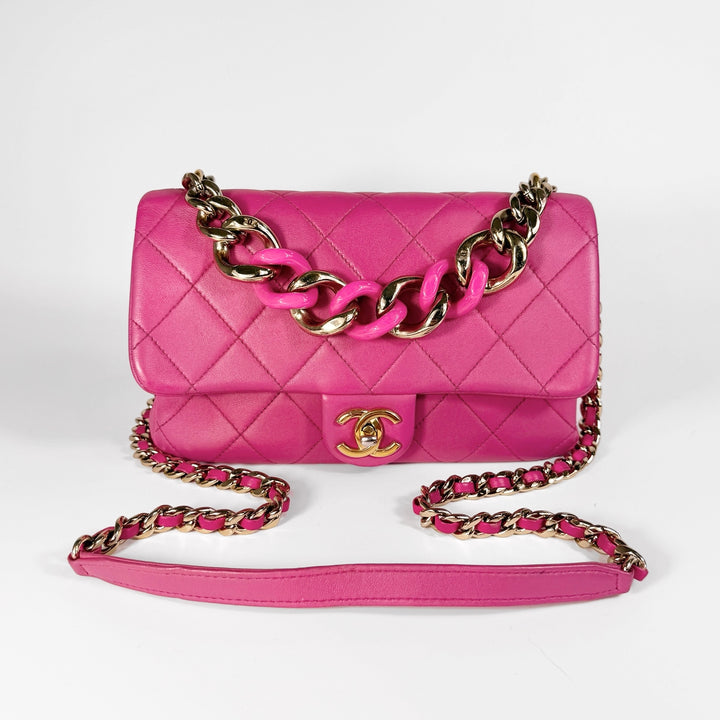 Chanel Quilted Lambskin Elegant Chain Flap Bag