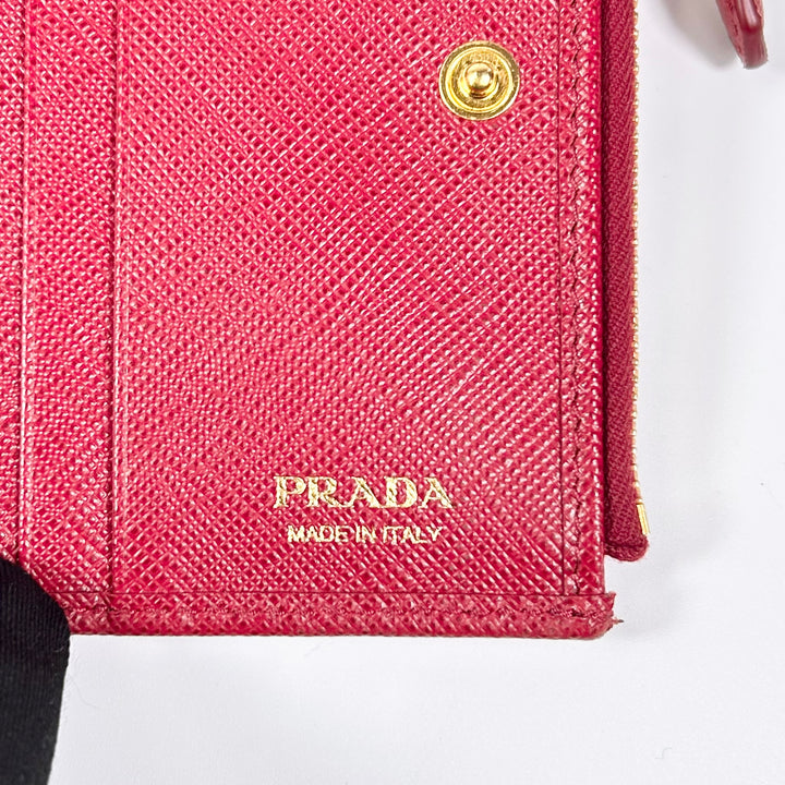 Prada Saffiano Compact Zip Wallet