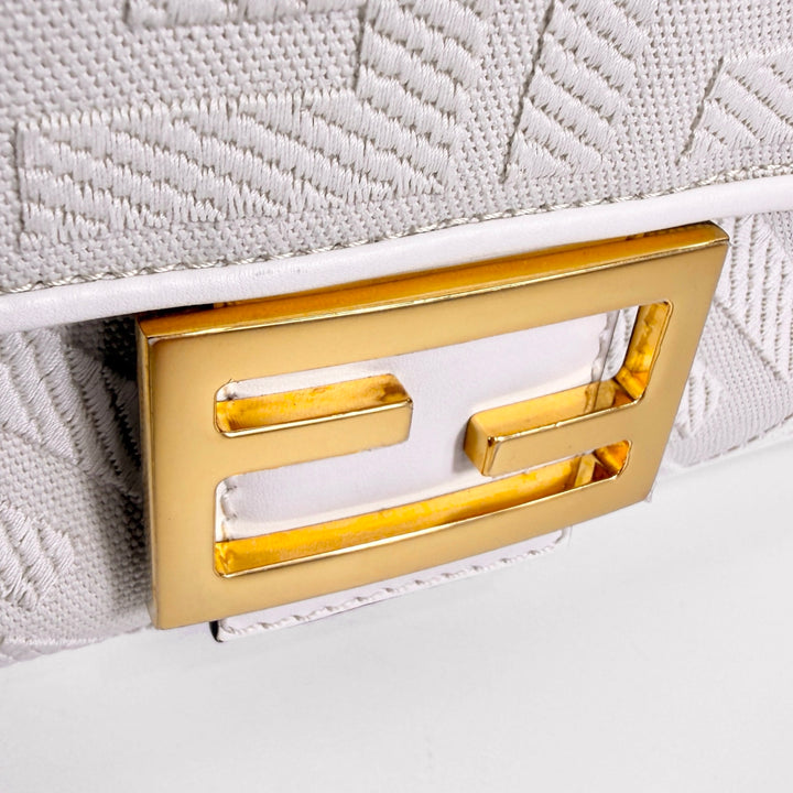 Fendi Embroidered FF Zucca Medium Baguette Bag