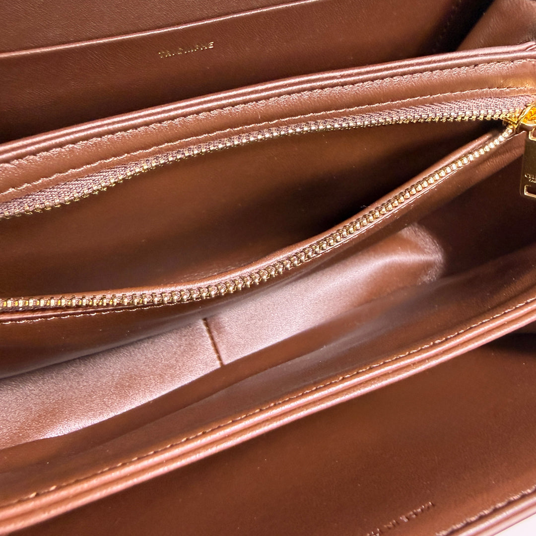 Celine Shiny Calfskin Teen Triomphe Bag