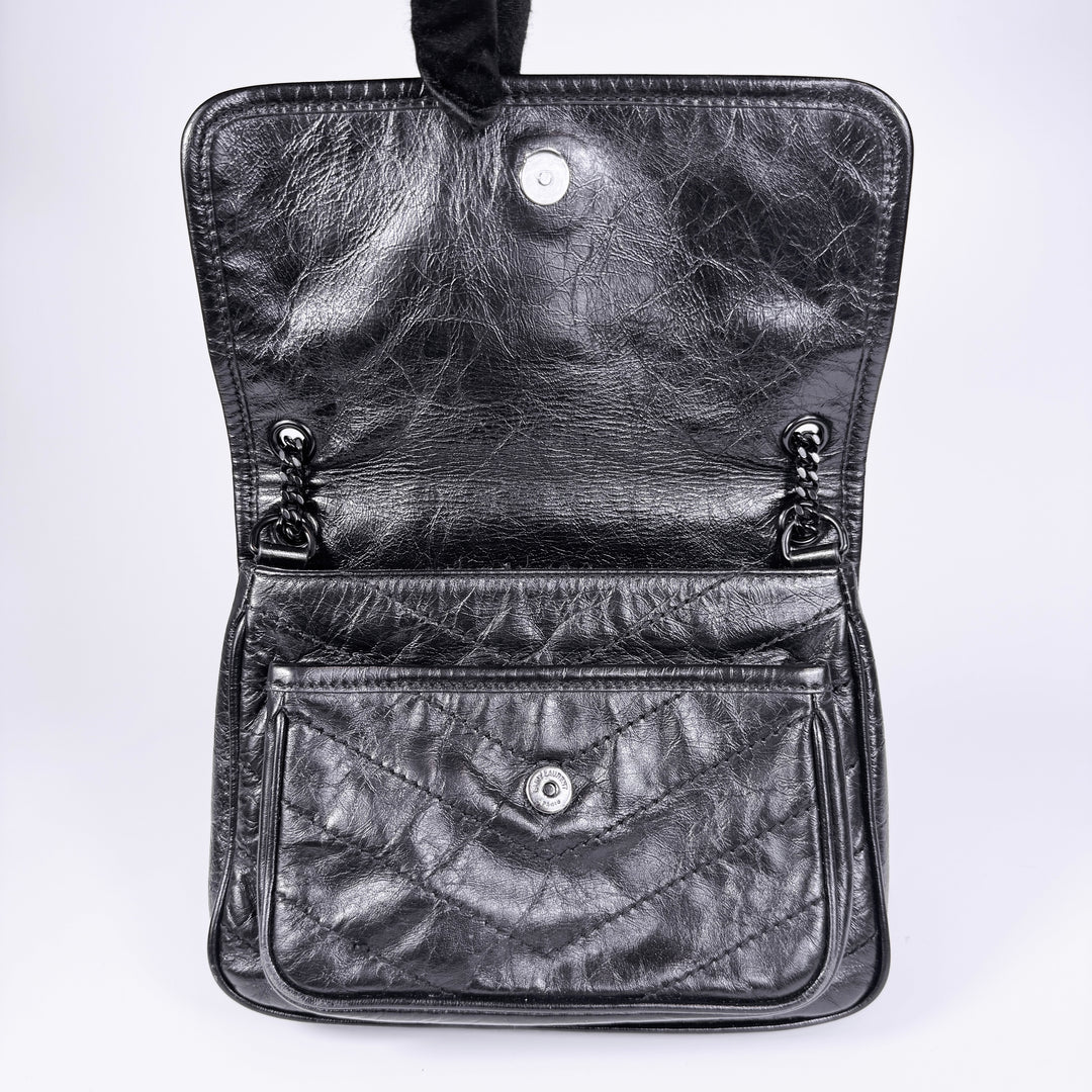 Saint Laurent Crinkled Calfskin Baby Niki Bag