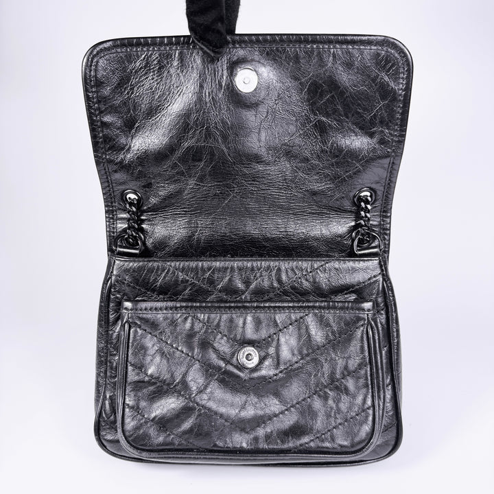 Saint Laurent Crinkled Calfskin Baby Niki Bag