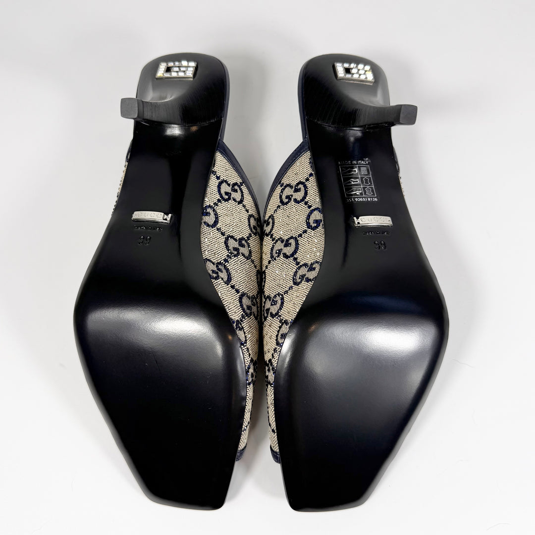 Gucci Tela Retino Kid Crystal GG Heel - Women’s 9