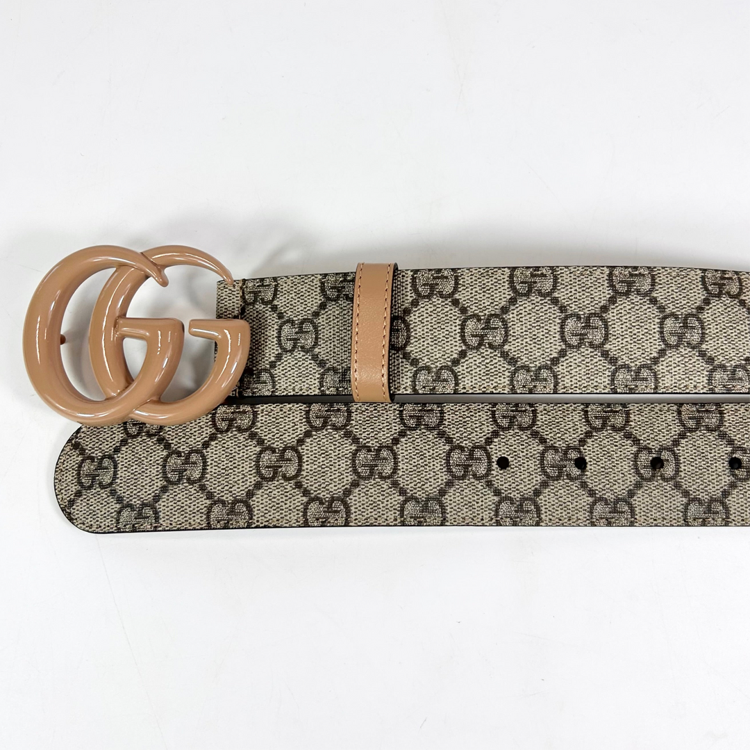 Gucci GG Marmont Monogram Belt Beige 75 30