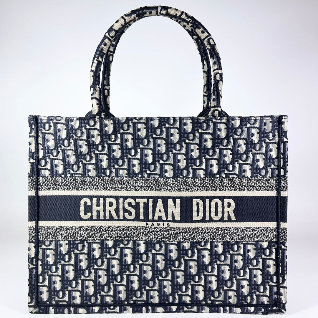 Christian Dior Navy Oblique Medium Book Tote