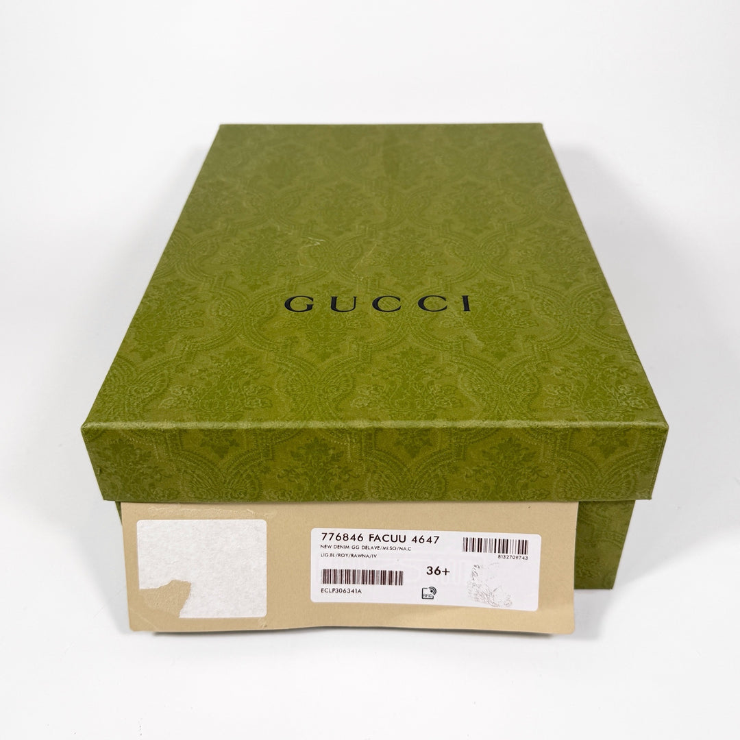 Gucci Pilar Denim Wedge Heel - Women’s 6.5