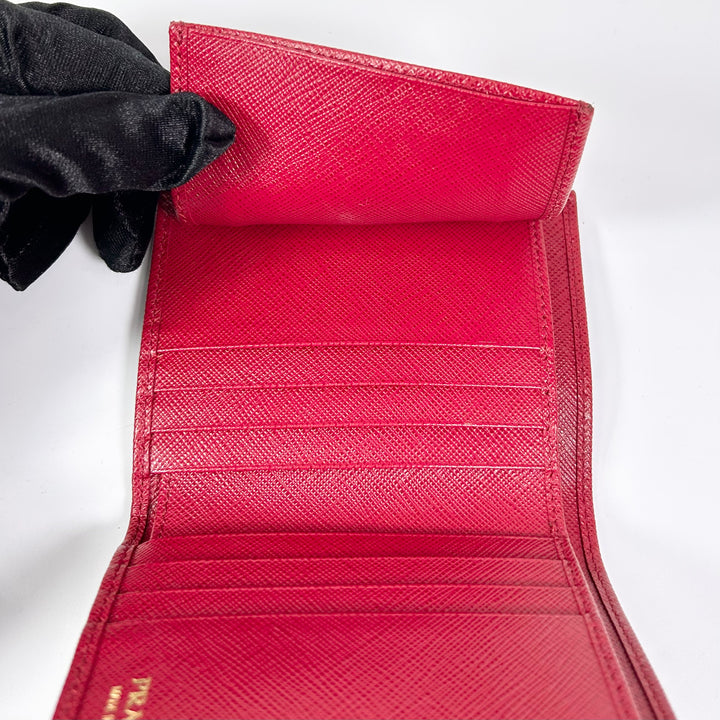 Prada Saffiano Compact Zip Wallet