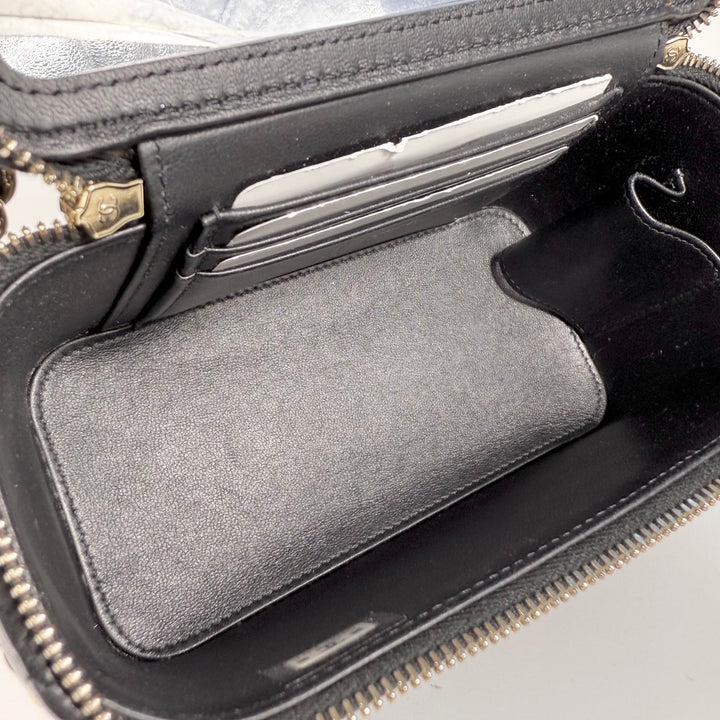 Chanel Quilted Lambskin Top Handle Vanity Case On Chain