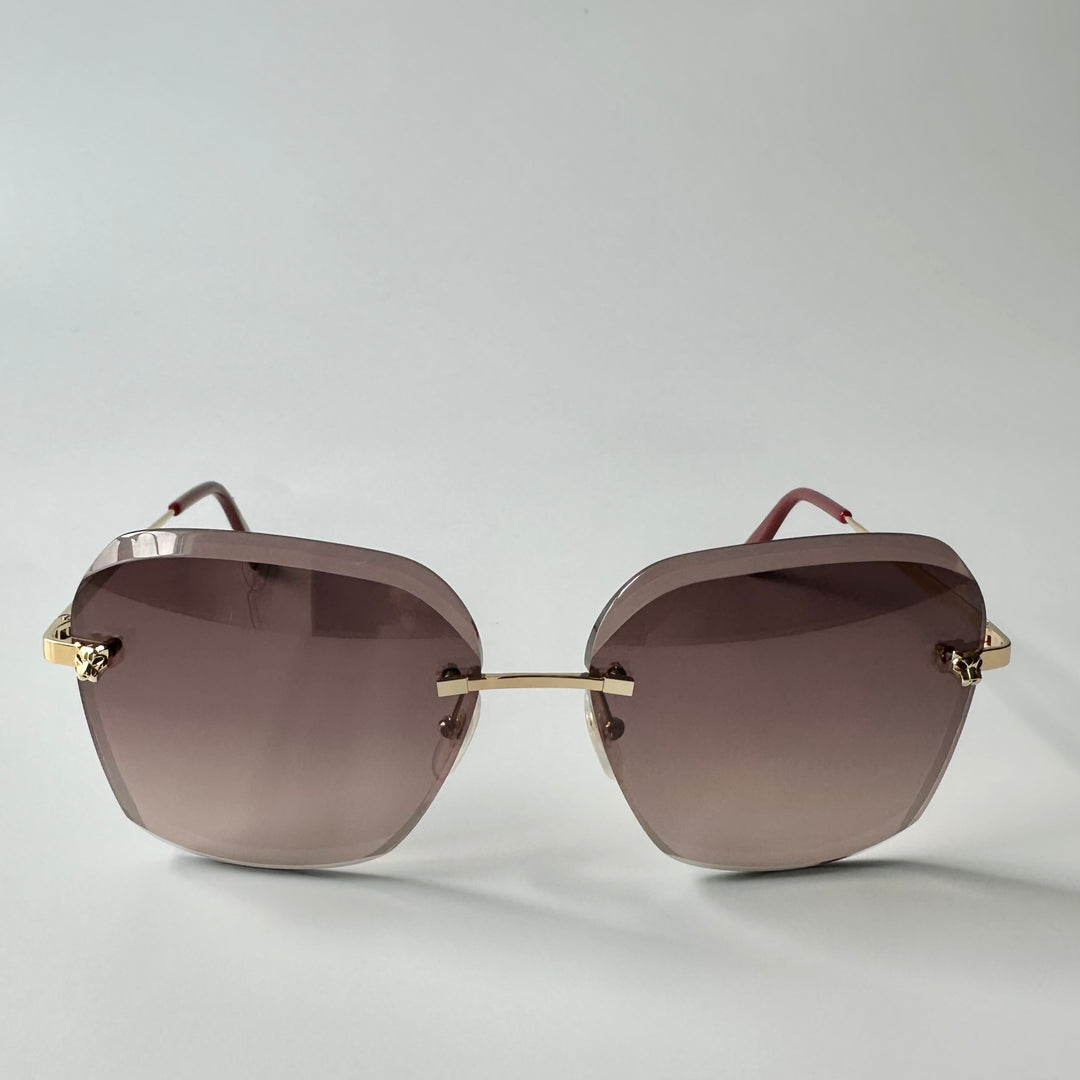 Cartier Rimless Faceted Metal Sunglasses CT0147S