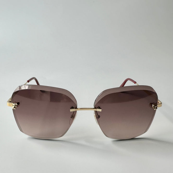 Cartier Rimless Faceted Metal Sunglasses CT0147S