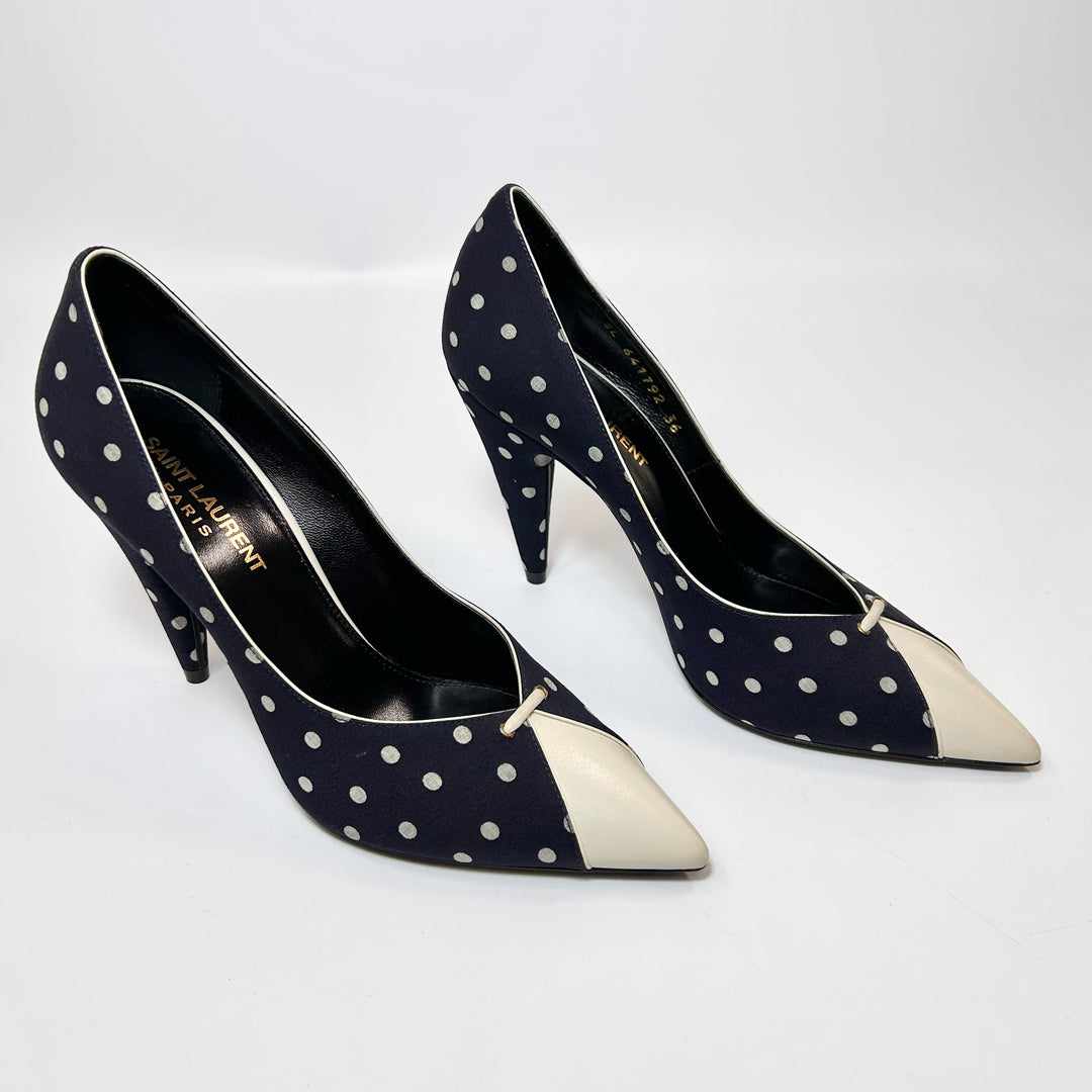 Saint Laurent Polka Dot Lola Pump - Women’s 6