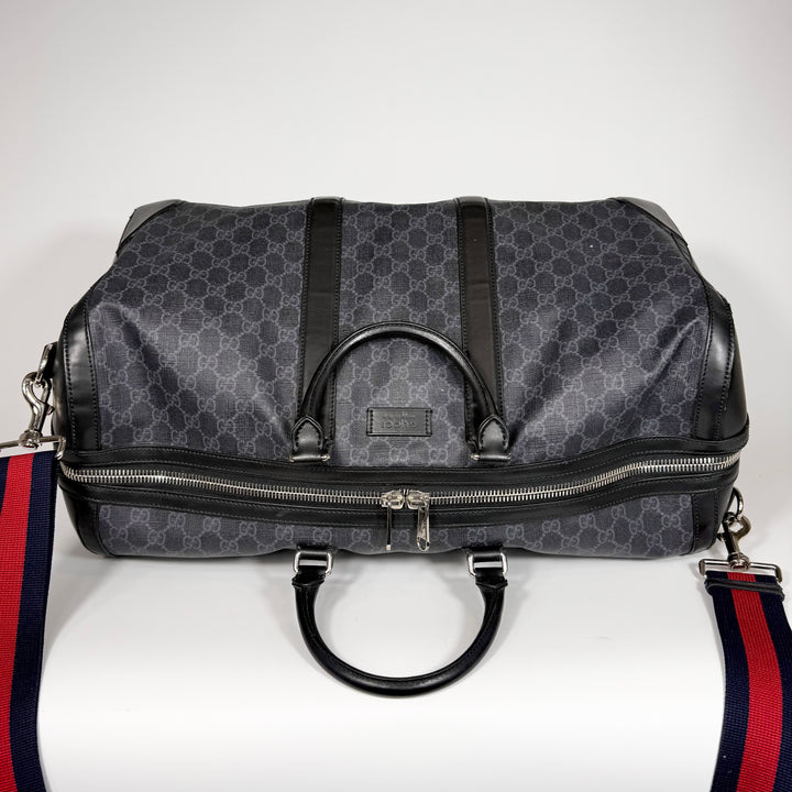 Gucci Black GG Supreme Large Duffle Bag