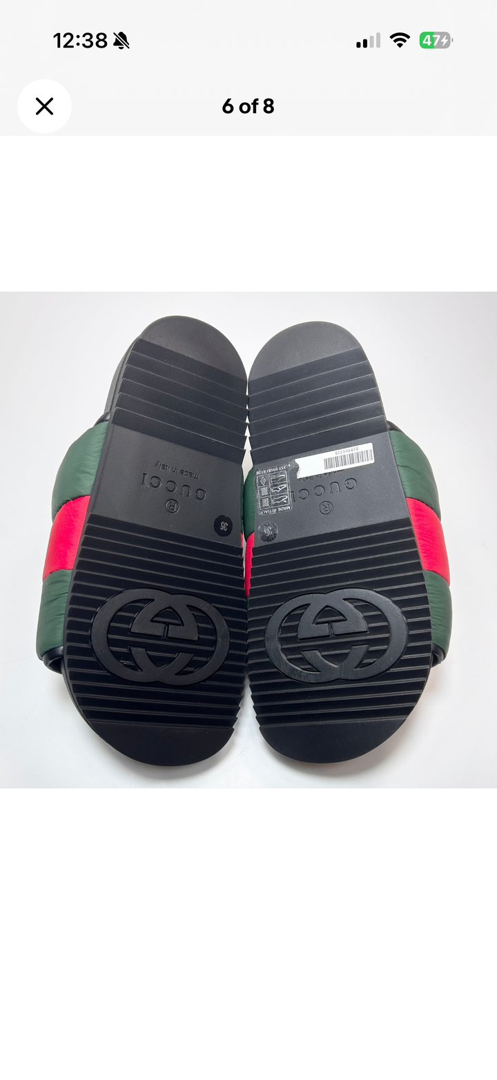 Gucci Padded Nylon Web Slide Sandal  - Women’s 5