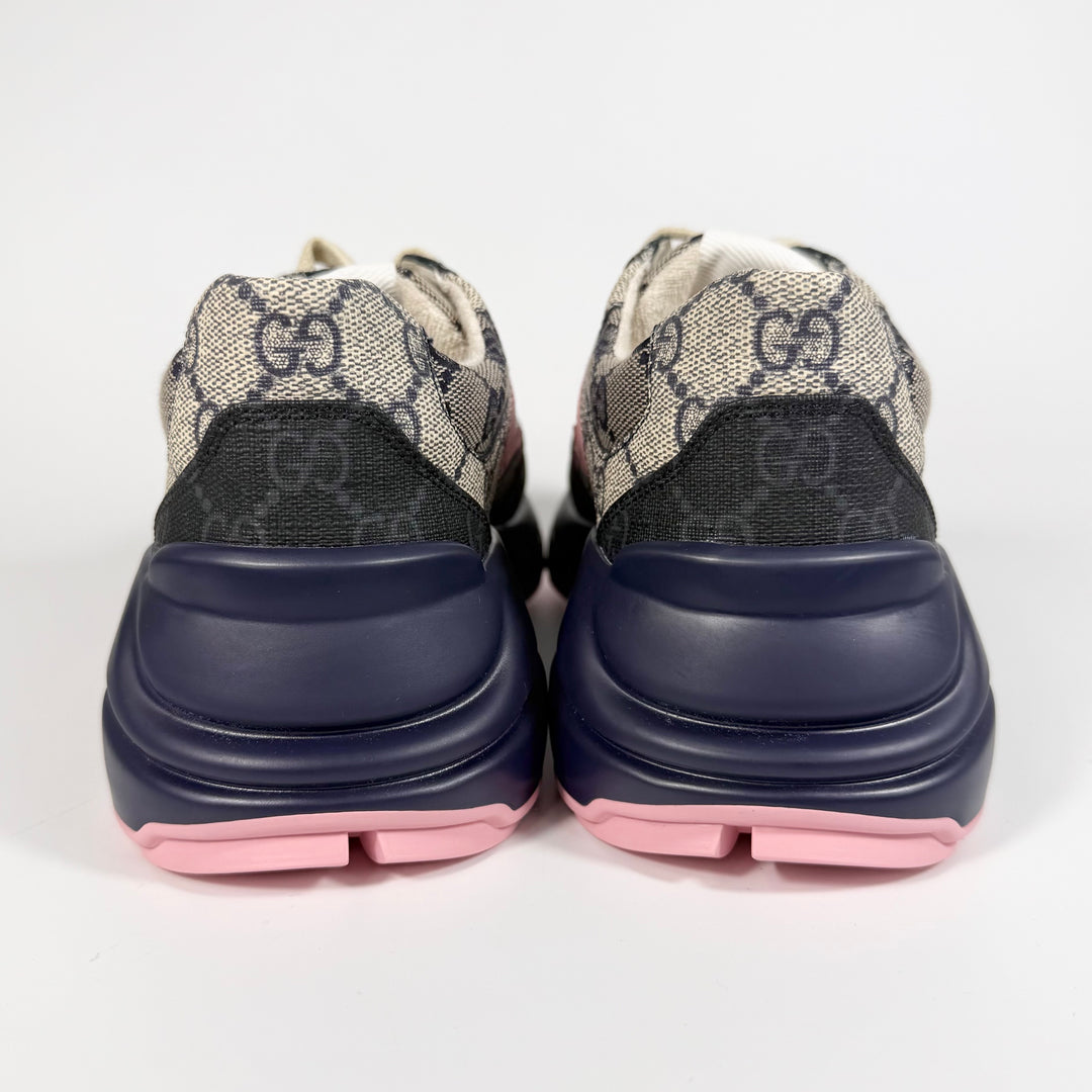 Gucci GG Supreme Mixed Fabric Rhyton Sneaker - Women’s 6.5