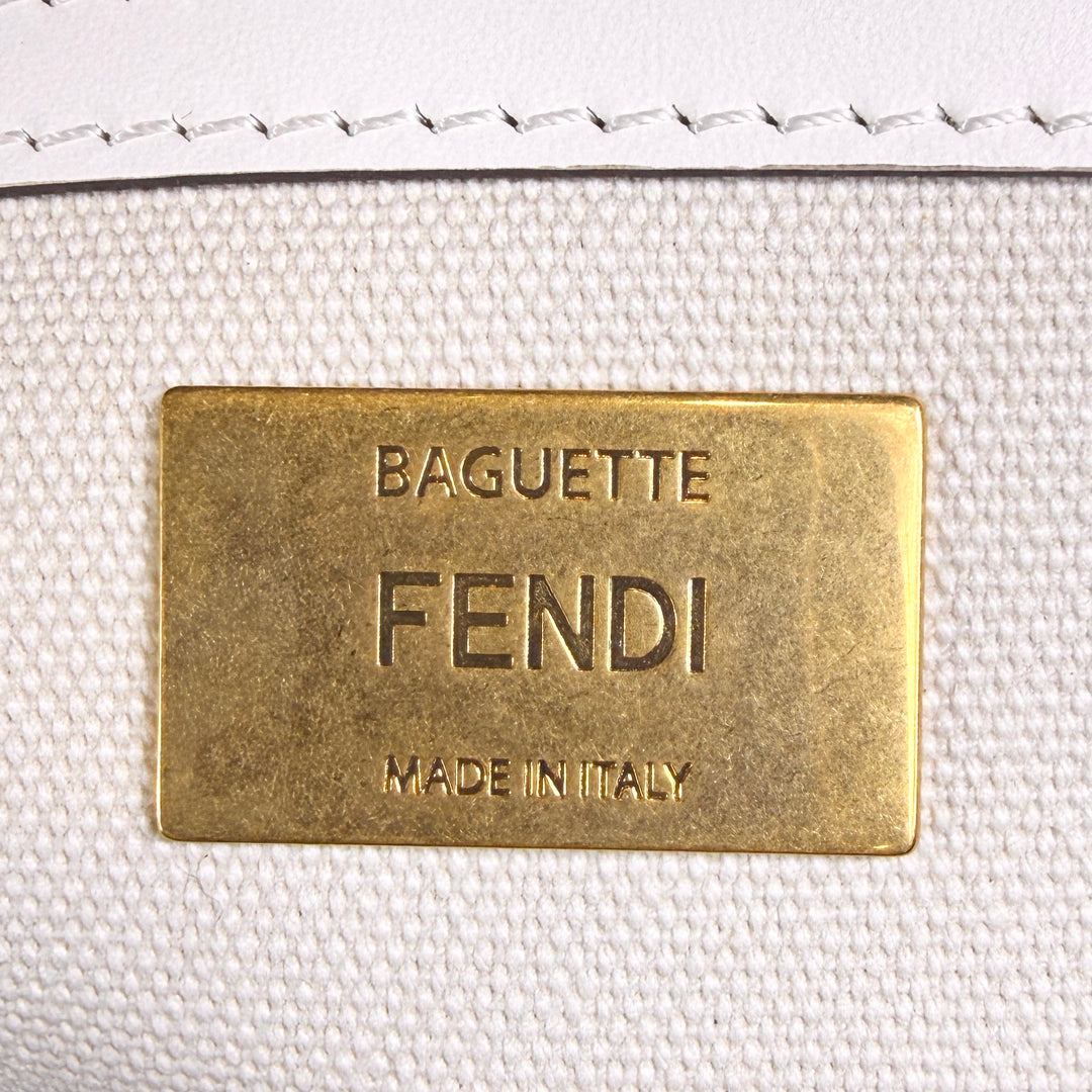 Fendi Embroidered FF Zucca Medium Baguette Bag