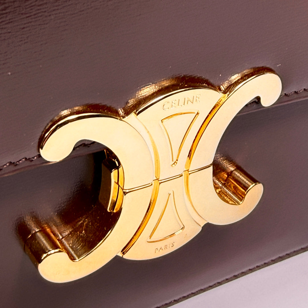 Celine Shiny Calfskin Teen Triomphe Bag