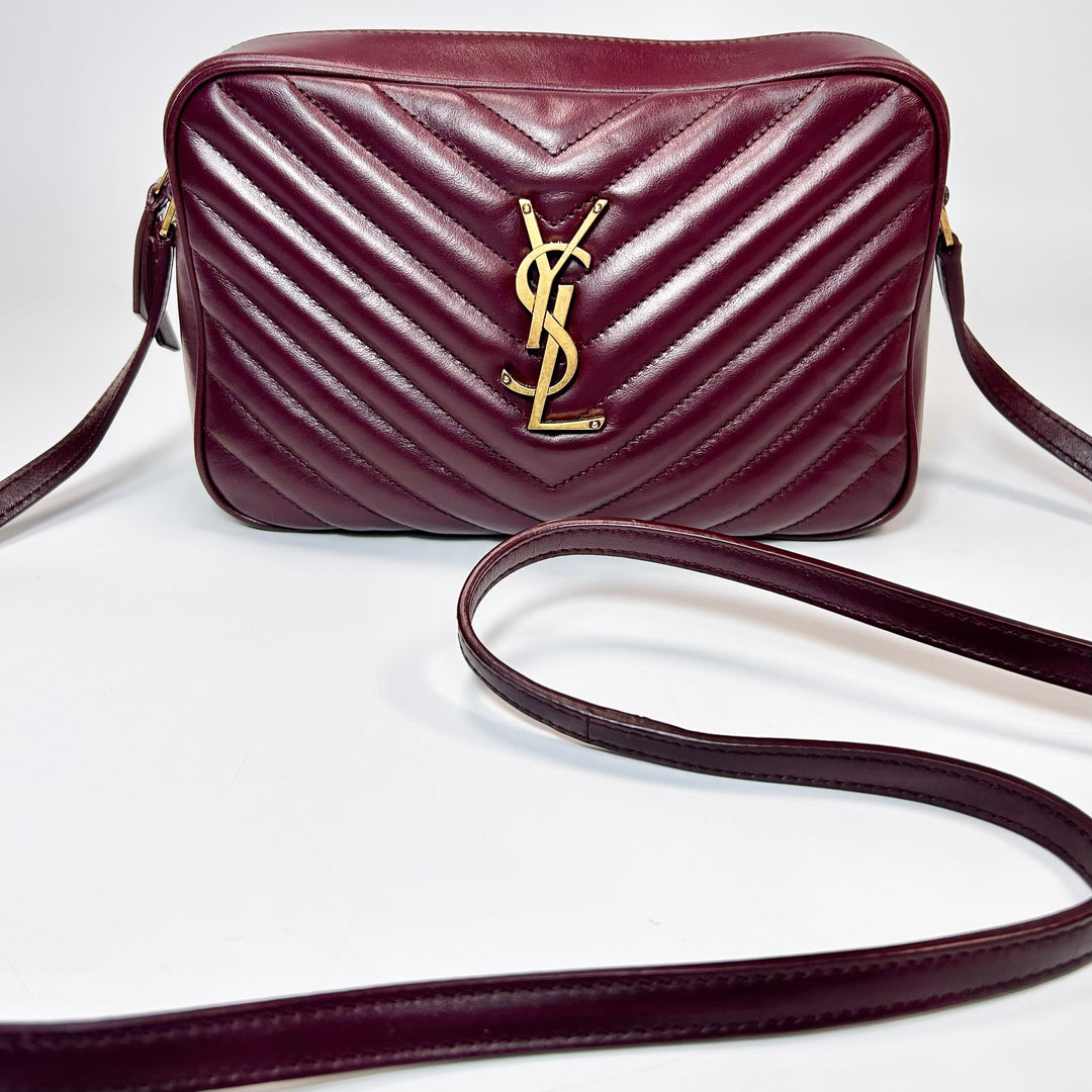 Saint Laurent Medium Lou Camera Bag Burgundy