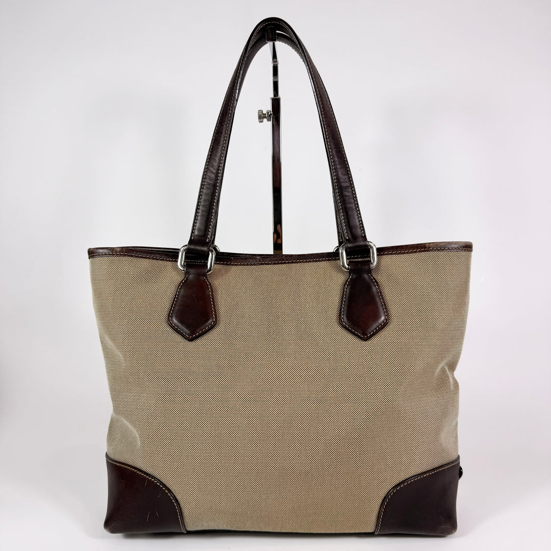 Prada Jacquard Logo Canvas Tote