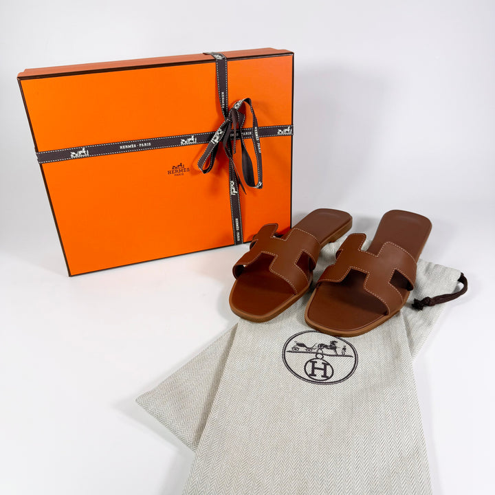 Hermès Box Calfskin Oran Sandal - Women’s 7.5