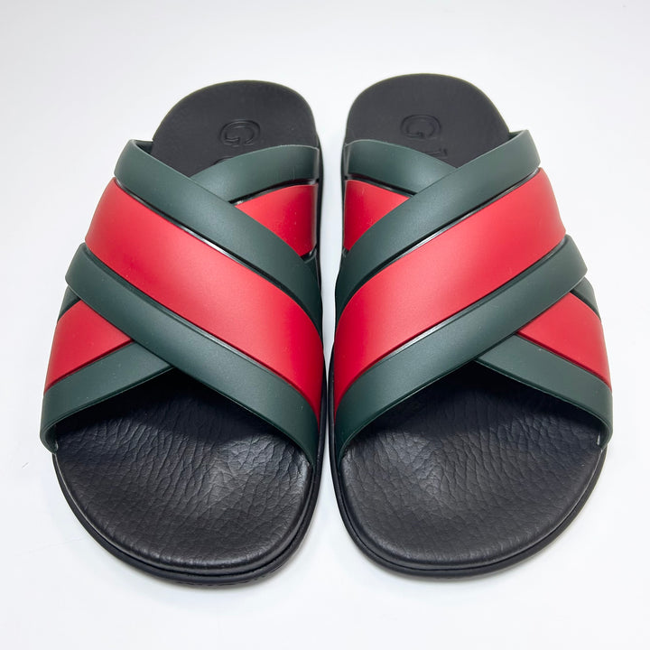 Gucci Rubber Web Criss Cross Slide Sandal - Women’s 7