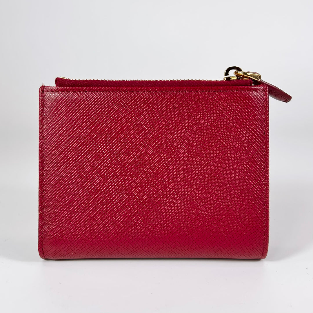 Prada Saffiano Compact Zip Wallet