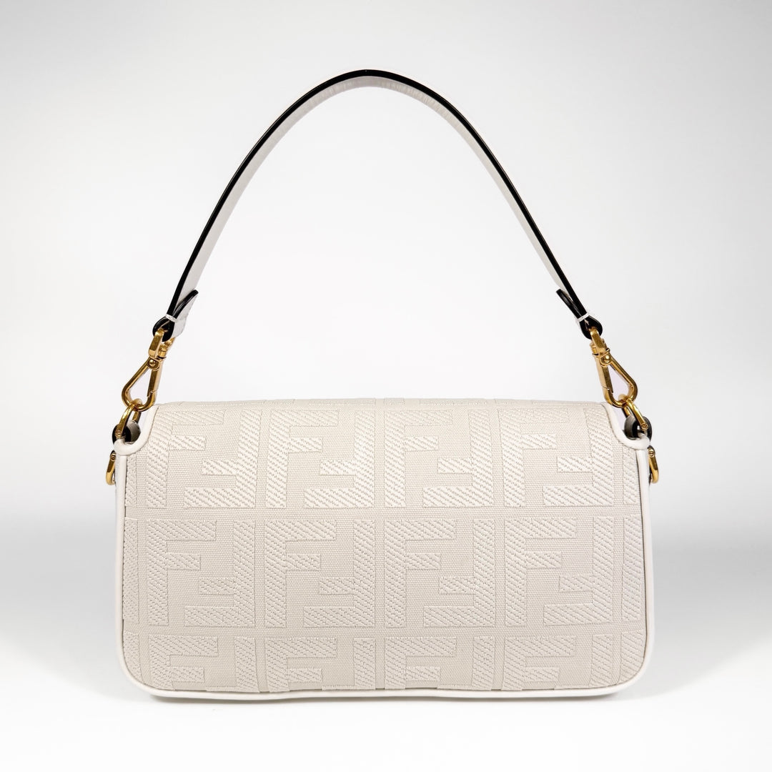 Fendi Embroidered FF Zucca Medium Baguette Bag